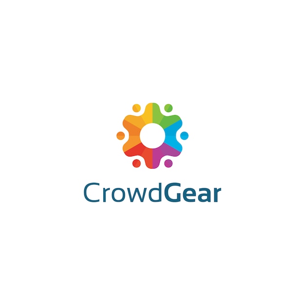 Download Free Crowd Gear Logo Premium Vector Use our free logo maker to create a logo and build your brand. Put your logo on business cards, promotional products, or your website for brand visibility.