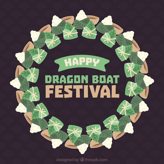 Crown background with traditional dragon boat
festival meal