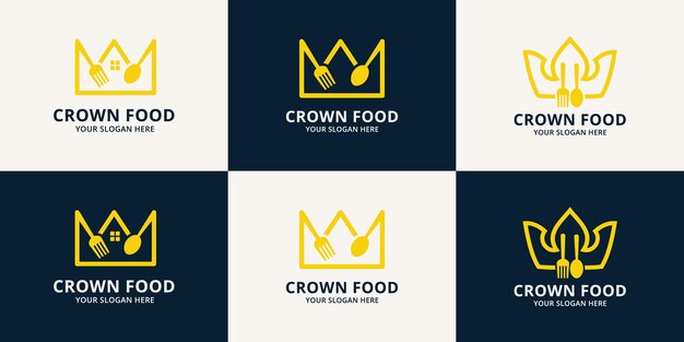 Premium Vector | Crown food inspiration logo for restaurant, hotel and ...