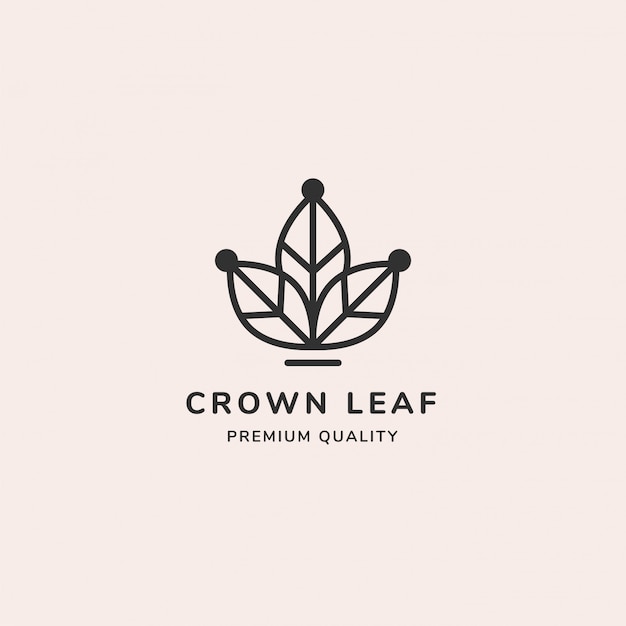 Download Free Crown Leaf Minimal Line Logo Premium Vector Use our free logo maker to create a logo and build your brand. Put your logo on business cards, promotional products, or your website for brand visibility.