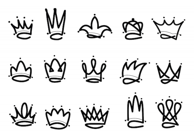 Download Premium Vector | Crown logo hand drawn icon