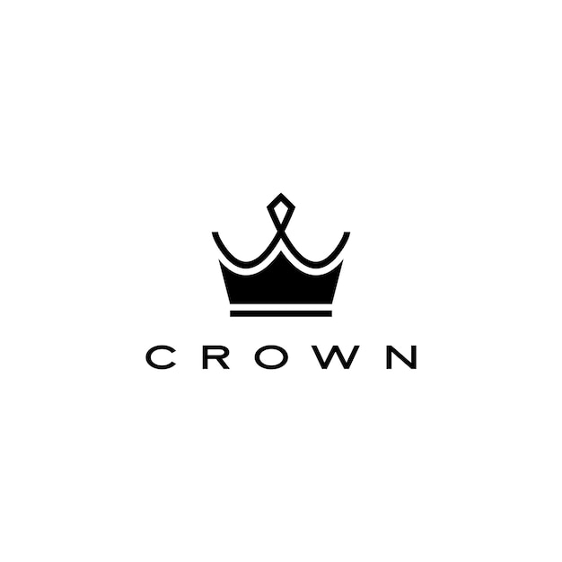 Download Crown logo icon illustration line stripes style | Premium ...