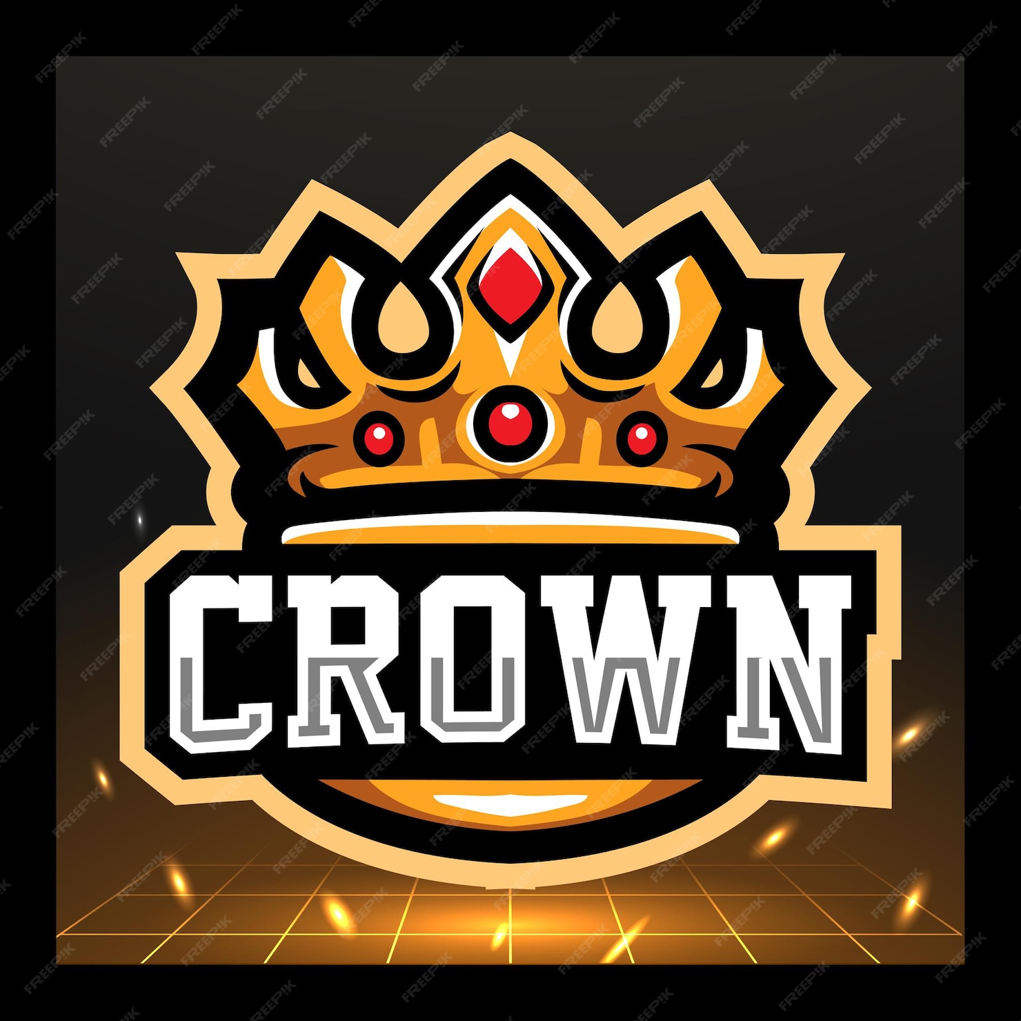 Premium Vector | Crown mascot esport logo design