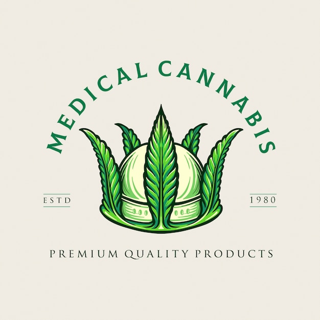 Download Premium Vector | Crown medical cannabis logo weed company ...