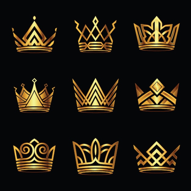 Download Free Crown Modern Gold Vector Set Premium Vector Use our free logo maker to create a logo and build your brand. Put your logo on business cards, promotional products, or your website for brand visibility.