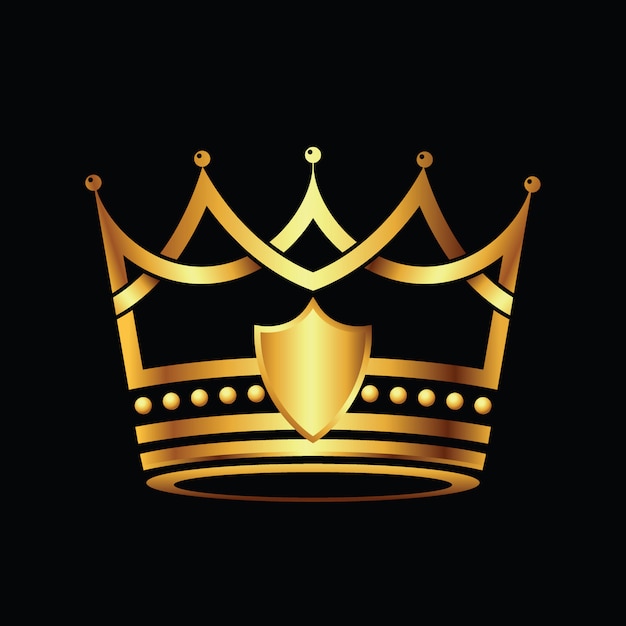 Crown modern golden logo template | Premium Vector