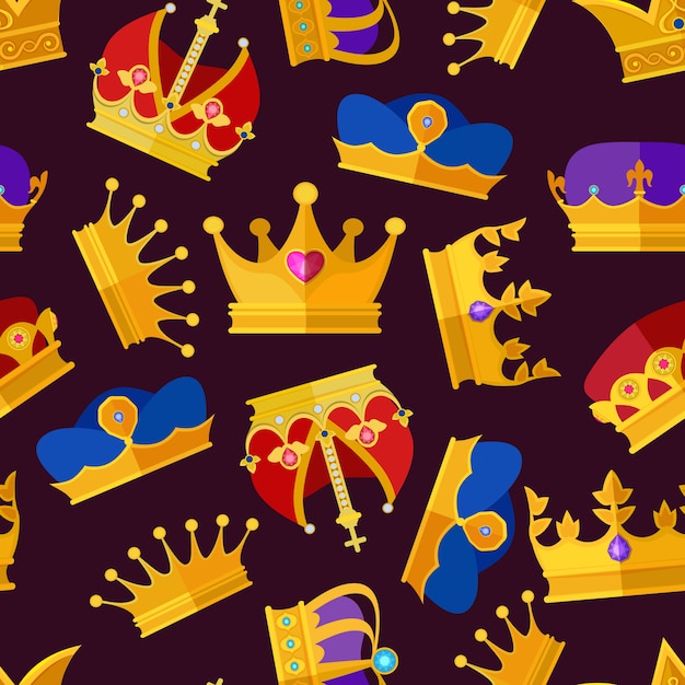 Download Crown of queen and king, luxuryeamless pattern | Premium ...