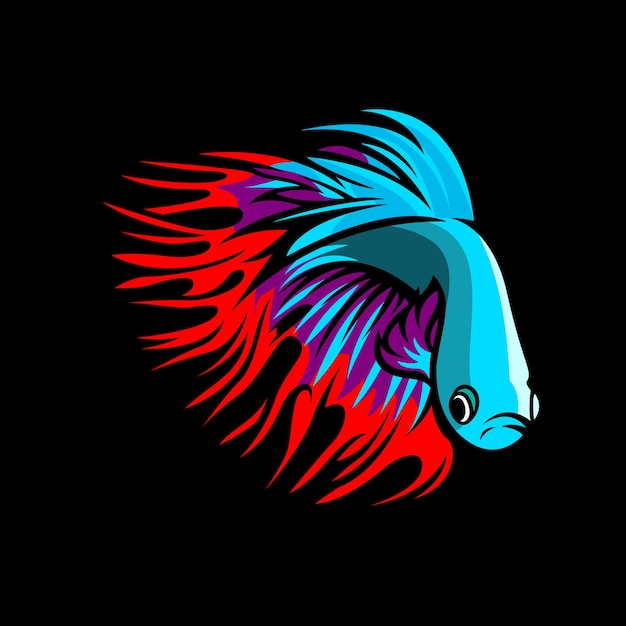 Download Premium Vector | Crown tail betta fish mascot esport logo ...