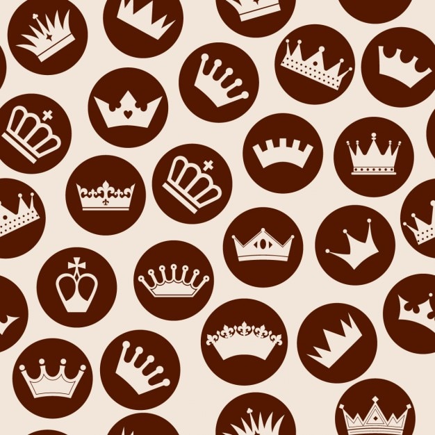 Download Crowns inside circles pattern Vector | Free Download