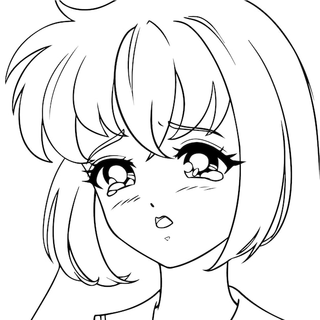 Premium Vector Crying Anime Girl With Tears In Her Eyes