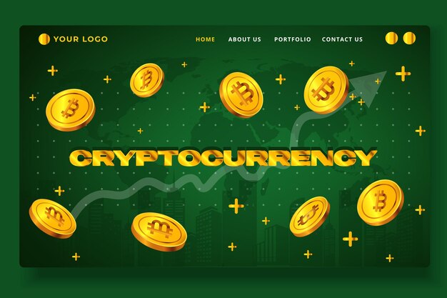 Premium Vector | Crypto currency bitcoin website landing page design ...