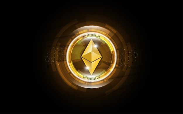 Cryptocurrency blockchain ethereum digital money Premium Vector