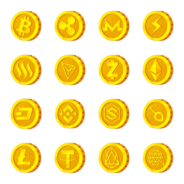 crypto-currencies cartoon logo