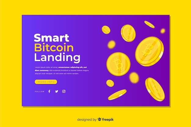 Cryptocurrency landing page Free Vector