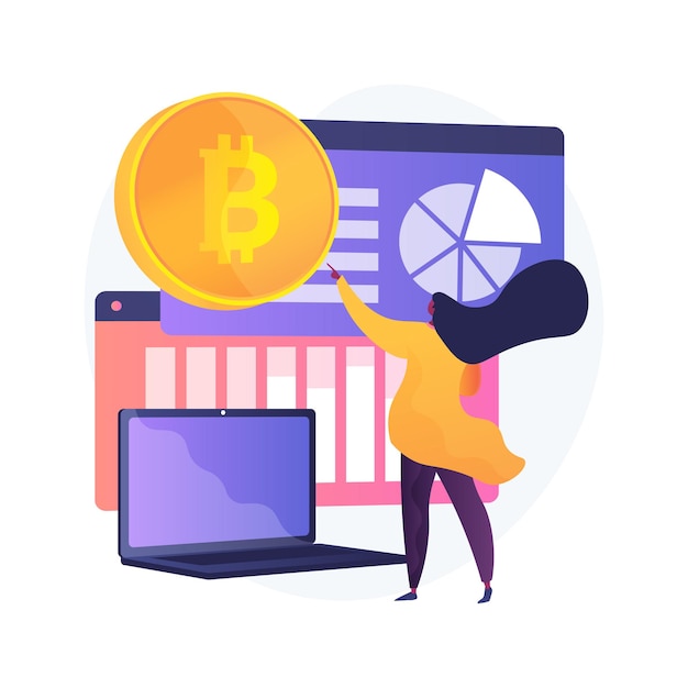 Free Vector Cryptocurrency Market Abstract Concept Illustration