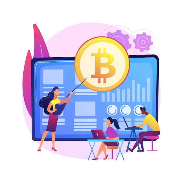 Free Vector | Cryptocurrency trading courses abstract concept illustration. crypto  trade academy, smart contracts, digital tokens and blockchain technology,  setup and strategy, ico .