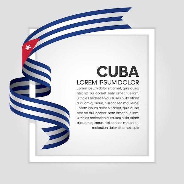 Premium Vector | Cuba ribbon flag, vector illustration on a white ...