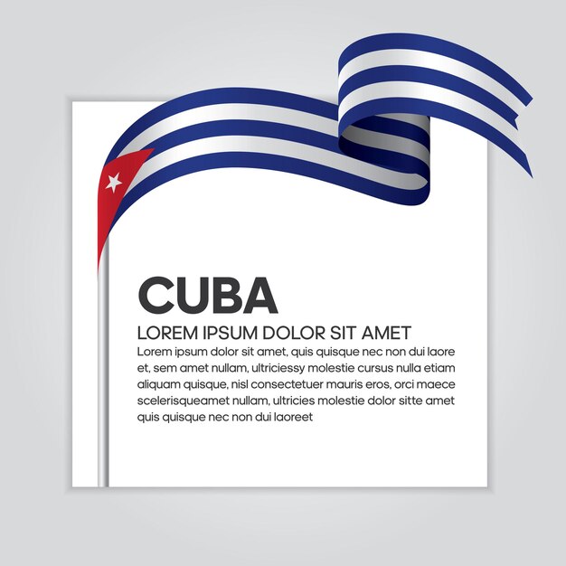 Premium Vector | Cuba ribbon flag, vector illustration on a white ...