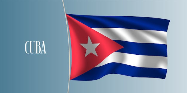 キューバの旗イラスト プレミアムベクター