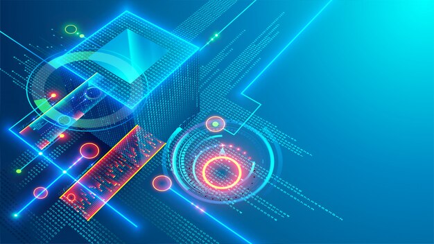 Cube or box consists matrix of digits Premium Vector