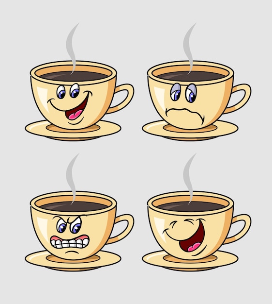 Premium Vector | A cup of coffee cartoon character