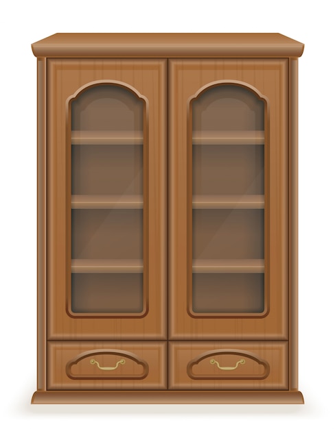 Premium Vector | Cupboard furniture made of wood vector illustration