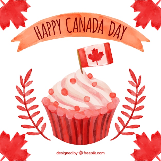 Cupcake background for canada day Vector | Free Download