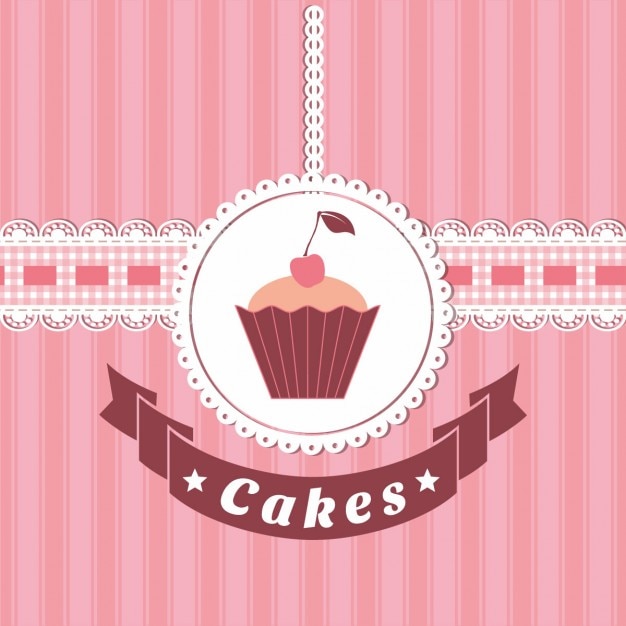Cupcake on pink background