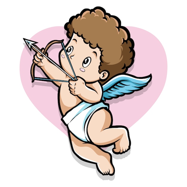 Premium Vector | Cupid boy with arrow