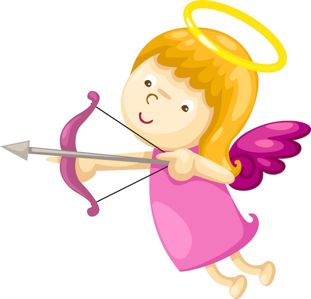 Cupid With Bow And Arrow Illustration Premium Vector