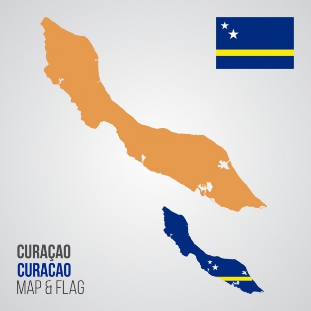 Curacao Map and Flag Vector | Free Download