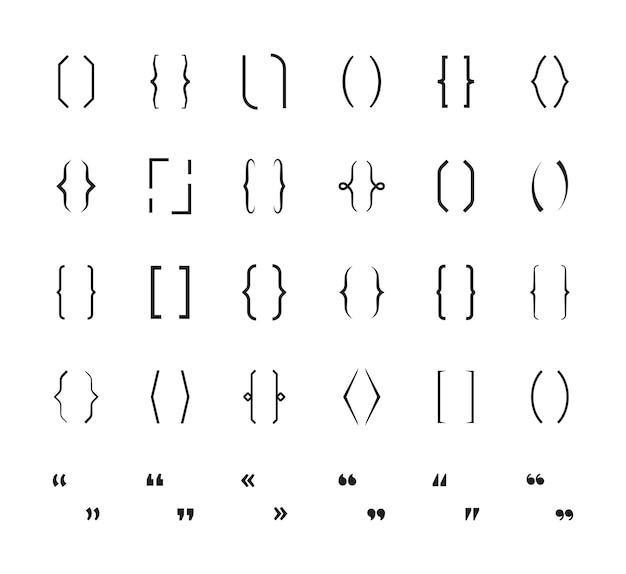 中括弧 括弧学校の記号は 角かっこベクトル記号グラフィックを印刷します 角かっこ グラフィックタイプの文字イラスト プレミアムベクター