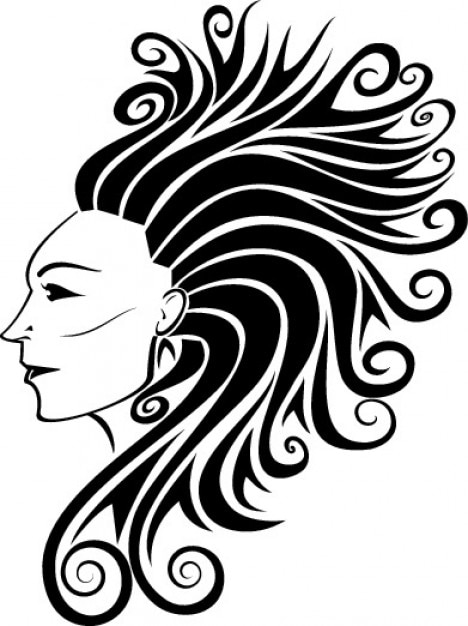 Download Free Vector | Curly long hair lateral woman face