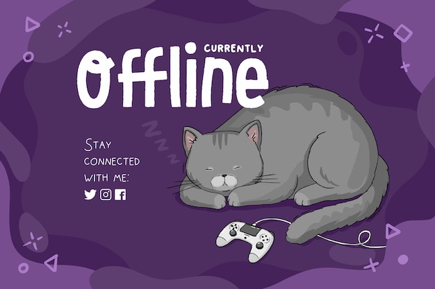 Premium Vector | Currently offline banner template, purple background ...