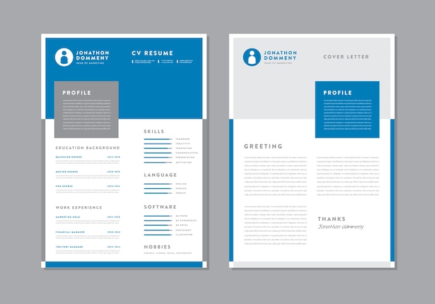 Premium Vector Curriculum Vitae Cv Resume Template Design Personal Details For Job Application