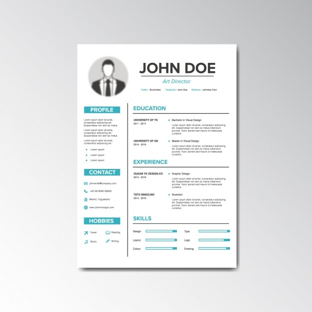 Free Vector Curriculum Vitae Design