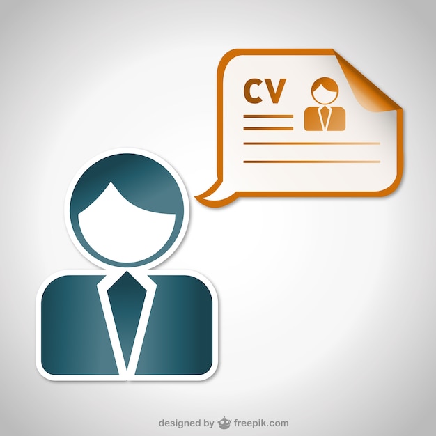 Curriculum Vitae Sticker And Man Silhouette Vector Free Download