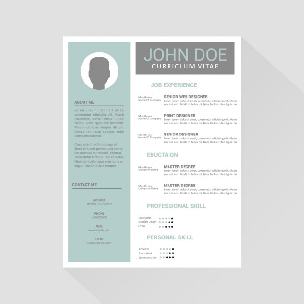 Free Vector | Curriculum vitae template design