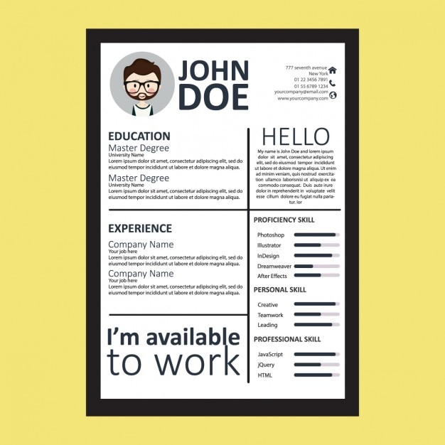 Free Vector | Curriculum vitae template