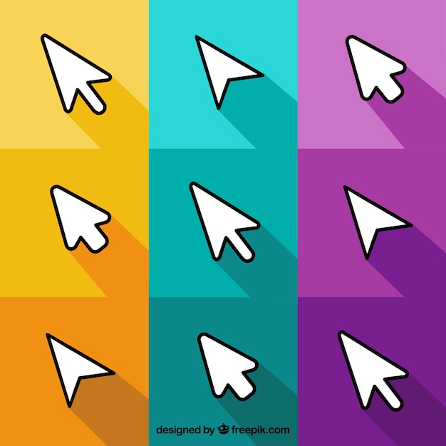 Cursor pack with shadows Vector | Free Download