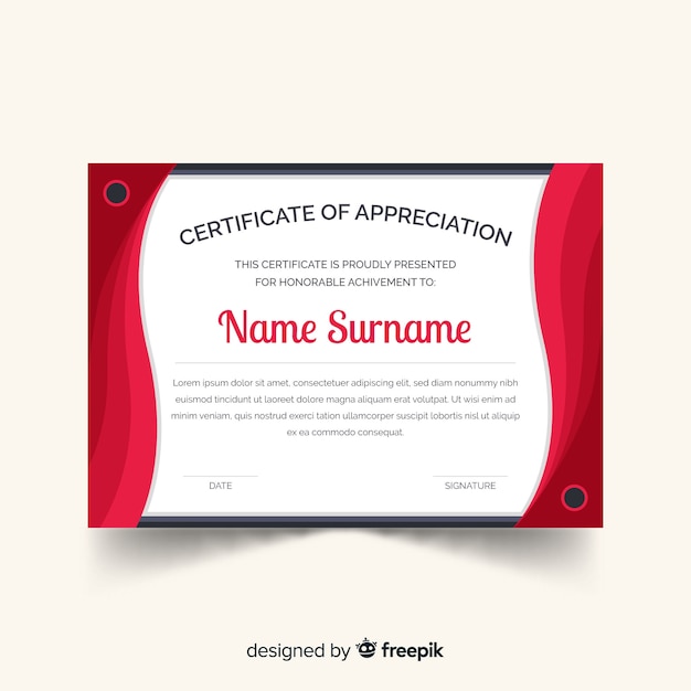 Free Vector | Curtains certificate template