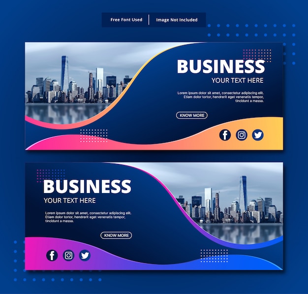 Curve banner  abstract business template  simple horizontal  