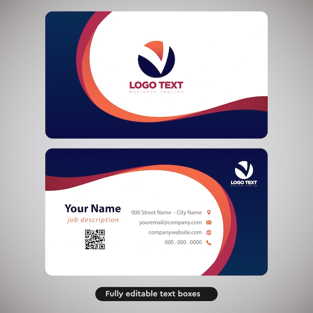 Premium Vector Curves Colorful Modern Business Card Design