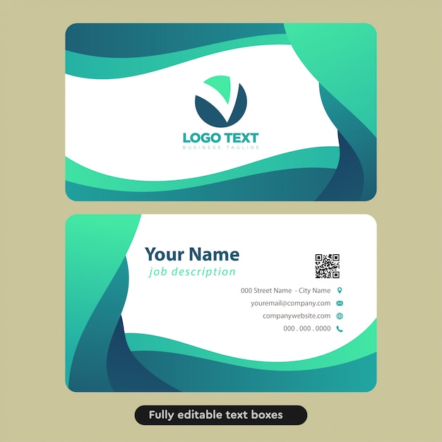 Premium Vector | Curves colorful modern business card