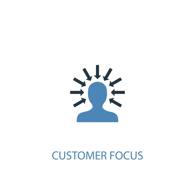 Premium Vector Customer Focus Concept 2 Colored Icon Simple Blue