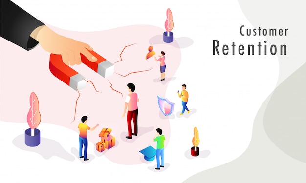 Premium Vector Customer Retention Concept