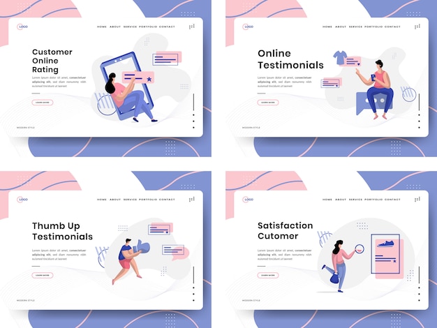 Download Free Customer Review Flat Illustration Landing Page Template Set Use our free logo maker to create a logo and build your brand. Put your logo on business cards, promotional products, or your website for brand visibility.