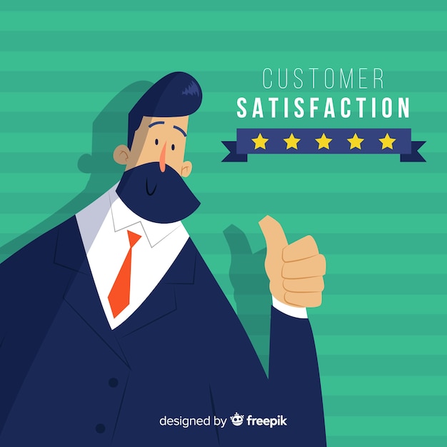 Customer Satisfaction Design In Flat Style Free Vector