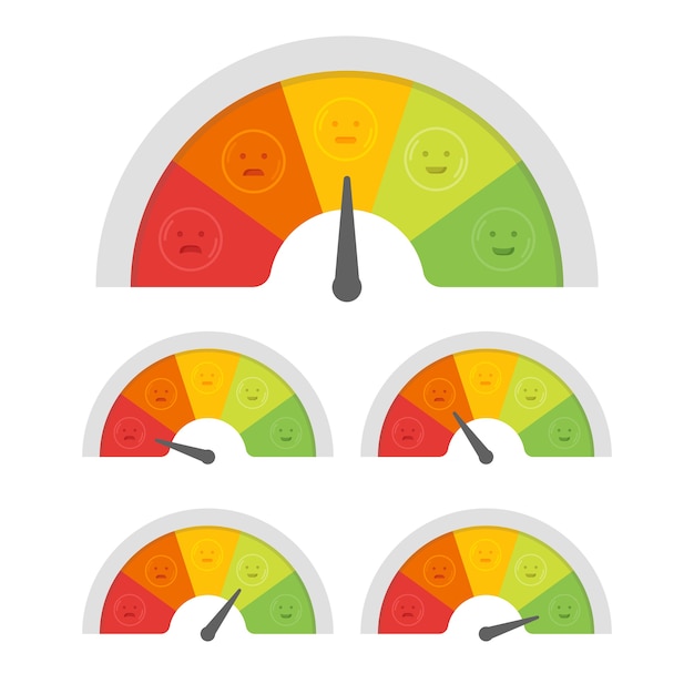 Premium Vector Customer Satisfaction Meter With Different Emotions Illustration