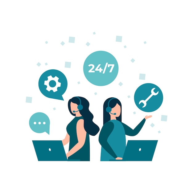 customer-support-concept-customer-service-hotline-stock-vector-royalty